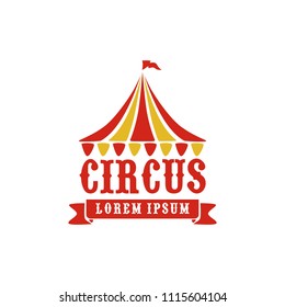 Collection set of circus design logo emblems template. Elements for label on the circus theme. Greatest show vector illustration