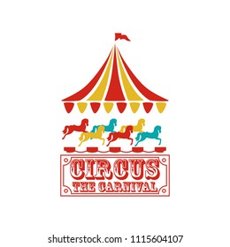Collection set of circus design logo emblems template. Elements for label on the circus theme. Greatest show vector illustration