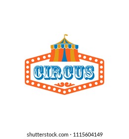 Collection set of circus design logo emblems template. Elements for label on the circus theme. Greatest show vector illustration