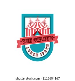 Collection set of circus design logo emblems template. Elements for label on the circus theme. Greatest show vector illustration