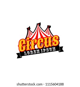 Collection set of circus design logo emblems template. Elements for label on the circus theme. Greatest show vector illustration