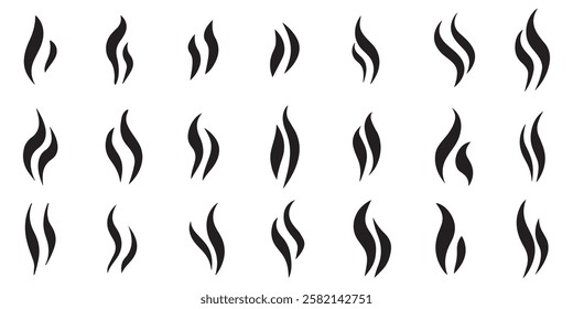 Collection Set Coffee Tea Soup Smoke Fume Logo Element
