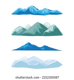 collection set of color mountain vector