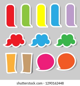 Collection set of colorful bright speech bubbles. Vector graphic design illustration - Vector on gray background