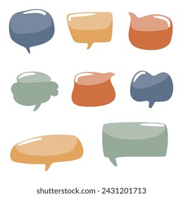 collection set of colorful speech bubble balloon, think, speak, talk, text box banner, flat design vector illustration