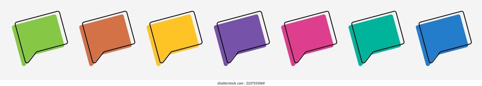 Collection set of colorful speech bubbles on a white background. The concept of communication of people in the field of business and everyday affairs. vector illustration.