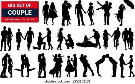 collection set of couples in love. Couple set