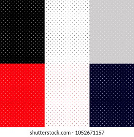 Collection Set of cute abstract seamless small polka dot pattern background. vector illustration.