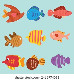 COLLECTION SET OF CUTE FISH
