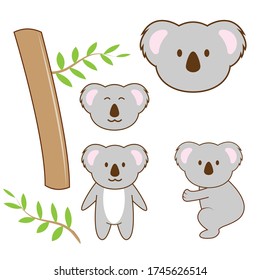 Collection set of cute koala vector design illustration