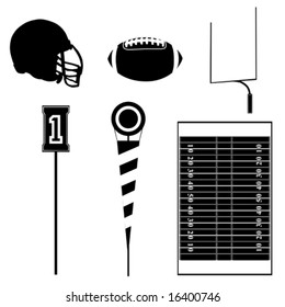 Collection set of different football theme icons