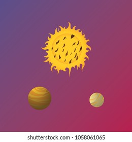 collection and set of fantasy hot planet. cool cosmic planet for game design, web design with space, science, space and fantasy theme. planet illustration. set of planet in universe