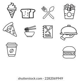 Collection set of fast food,hand drawn,isolated on white background