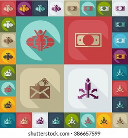 Collection set of flat icons business theme
