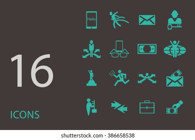 Collection set of flat icons business theme