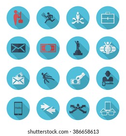 Collection set of flat icons business theme