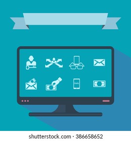 Collection set of flat icons business theme