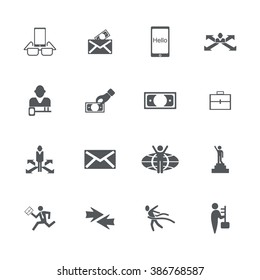 Collection set of flat icons business theme