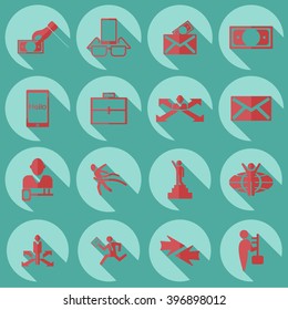 Collection set of flat icons business theme