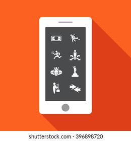 Collection set of flat icons business theme