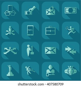 Collection set of flat icons business theme