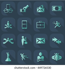 Collection set of flat icons business theme