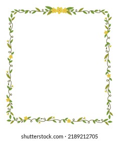 collection set flower and foliage frame border - vector illustration design