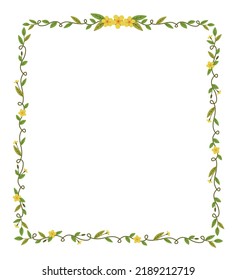 collection set flower and foliage frame border - vector illustration design