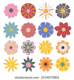 Conjunto de colecciones. Vector de fondo de flores dibujadas a mano de colores. estilo para Anuncios, Fondo de pantalla, carteles, Sitios web, compras en línea. diseño de Ilustración vectorial.