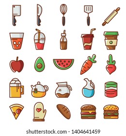 Collection or Set of Food Icons