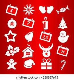 Collection and set  of funny christmas icons