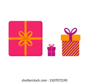 collection set gift box present decor white background