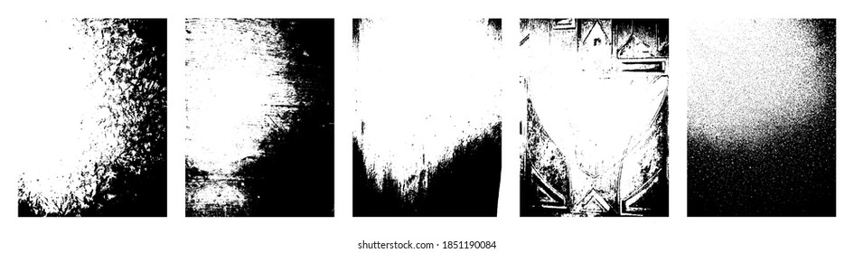 Collection set of grunge textures. Decorative texture for your design. Uneven surface. Vector illustration.