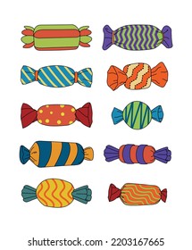 collection set of Halloween sweet treats Candies