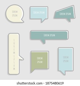 conjunto de colecciones borde del marco de dibujo manual, globo de burbuja de voz en blanco con sombra, pensar, hablar, hablar, cuadro de texto, pancarta, plano, diseño, ilustración vectorial aislada