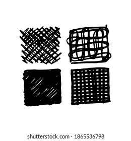 collection set of hand drawn brush texture from real ink