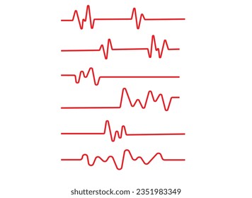 Conjunto de sensores de latidos del corazón aislados en fondo blanco,ilustración vectorial eps10