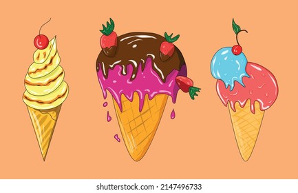 Conjunto de helados de colección