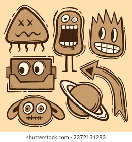 collection set illustration cute doodle