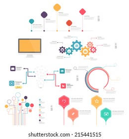 Colección: conjunto de elementos de infografía para presentaciones de diapositivas empresariales, sitios web y plantillas móviles