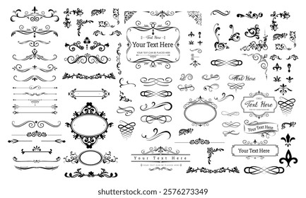 Collection set of label ornament vector illustration