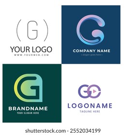Collection set letter G vector logo design with colorful gradient colors for corporate business or personal branding
