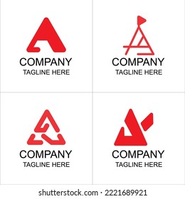 collection set of logo combination letter a and object can be used for business and brand