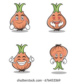 Collection set onion character cartoon