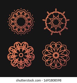 Collection set ornament sign logo free vector