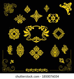 Conjunto de colecciones de ilustraciones vectoriales de ornamento