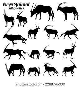 Conjunto de colecciones de ilustraciones vectoriales de siluetas animales de Oryx