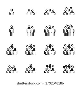 Collection Set of  People Icons Line Color Work Group Team Vector , Meeting , Teamwork , Businessman
