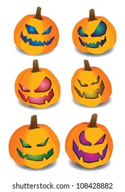 Collection set of pumpkins for Halloween