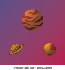 collection and set red fantasy color planet. cool cosmic planet for game design, web design with space, science, space and fantasy theme. planet illustration, set of planet in universe